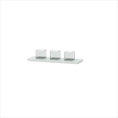 Foodglashalter 3er opal mit Gläsern 31 x 10 x 1,2
